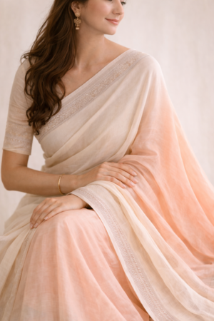 Saumya – Ivory Gold Bhagalpur Silk Saree